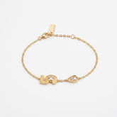 925 Silver Plated 18K Gold Italian Abstract Geometric Elements Charm Bracelet