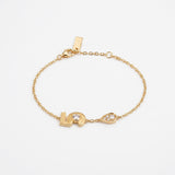 925 Silver Plated 18K Gold Italian Abstract Geometric Elements Charm Bracelet