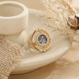 925 Silver Plated 18K Gold Italian Amazon Warrior Rotating Ring