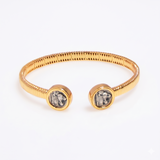 925 Silver Plated 18K Gold Italian Lion Crest Flex Bracelet