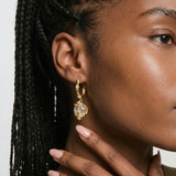 CZ Bamboo-Style Solitaire Hoops