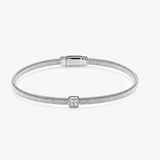 CZ Single Station Bangle Bracelet