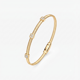 CZ Triple Station Bangle Bracelet