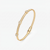 CZ Triple Station Bangle Bracelet