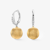 Two-Tone CZ Ball Drop Hoops