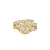 925 Silver Electroplated 18K Gold Snake Winding Secret-Inlaid Zircon Ring
