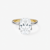 CZ Oval Pave Two-Tone Band Ring
