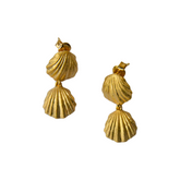 925 Italian Silver Earring Glossy Double Shell Earrings