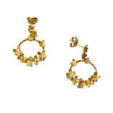 925 Italian Silver Earring Flowers inlaid earrings winding around branches