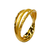 925 italian silver ring Three-ring interlocking ring