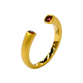 925 italian silver ring Lipstick Punica granatum Wire-wrapped ring