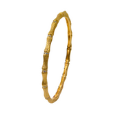 925 Italian Silver Bangle 3M Bamboo Knot Half-Circle Inlaid Bangle