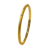 925 Italian Silver Bangle 3.5M Wire-Drawn Semi-Circle Inlaid Bangle