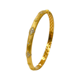 925 Italian Silver Bangle Starburst Wire Semi-Circular Inlay Bangle