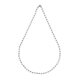 925 Italian Silver Necklace Double-circle necklace with floral oval interlinks 60cm