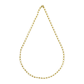 925 Italian Silver Necklace Double-circle necklace with floral oval interlinks 60cm