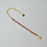 925 Italian Silver Bracelet 2.0m 4 claw red corundum 8# bracelet 17cm