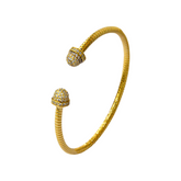 925 Italian Silver Bangle 3M floral elastic tube Bangle