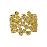925 italian silver ring Open Crown Zirconium Ring