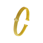 925 Italian Silver Bangle 7.2M flat explosion double-row vertical zirconium bracelet