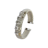 925 Italian Silver Bangle 13.6 Carat Flat Bu Alphabet Round Hug Bracelet