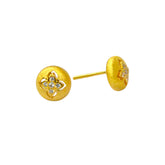 925 Italian Silver Earring 3A zirconium wire-drawn four-leaf clover ear studs
