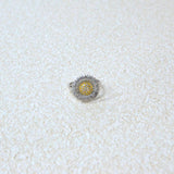 925 italian silver ring Inlaid Bellis perennis Chrysanthemum morifolium ring