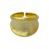 925 italian silver ring Drawn concave cambered ring