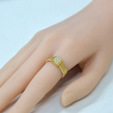 925 italian silver ring 5M wide flat gold wire-wrapped ring