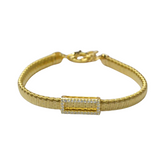 925 Italian Silver Bracelet 5M Flat-Wound Rectangular Zirconium Bracelet 16+3CM