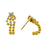 925 Italian Silver Earring Inlaid five-star double-row ear studs