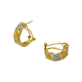 925 Italian Silver Earring Inlaid Colorful Maple Leaf Ear Pads