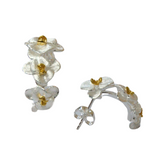 925 Italian Silver Earring Drawn camellia earrings