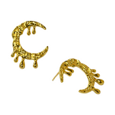 925 Italian Silver Earring Textured Flowing Crescent Earrings