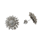 925 Italian Silver Earring Twisted Double-layer Sunflower Earrings
