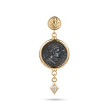 925 Silver Plated 18K Gold Italian Ancient Coin Pendant Earrings