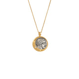 925 Silver Plated 18K Gold Italian Athena Wheat Pendant Necklace