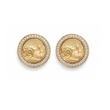 925 Silver Plated 18K Gold Italian Pavé Mini Hoop Earrings