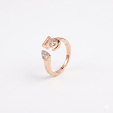 925 Silver Plated 18K Gold Italian Abstract Geometric Elements Open Ring