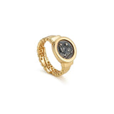 925 Silver Plated 18K Gold Italian Lion Open Ring – Pointed Tail