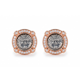 925 Silver Plated 18K Gold Italian Medusa Teardrop Diamond Stud Earrings