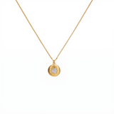 925 Silver Plated 18K Gold Italian Crafted Solara Starburst Stud Necklace