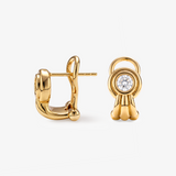 CZ Bezel Fan Huggie Earrings