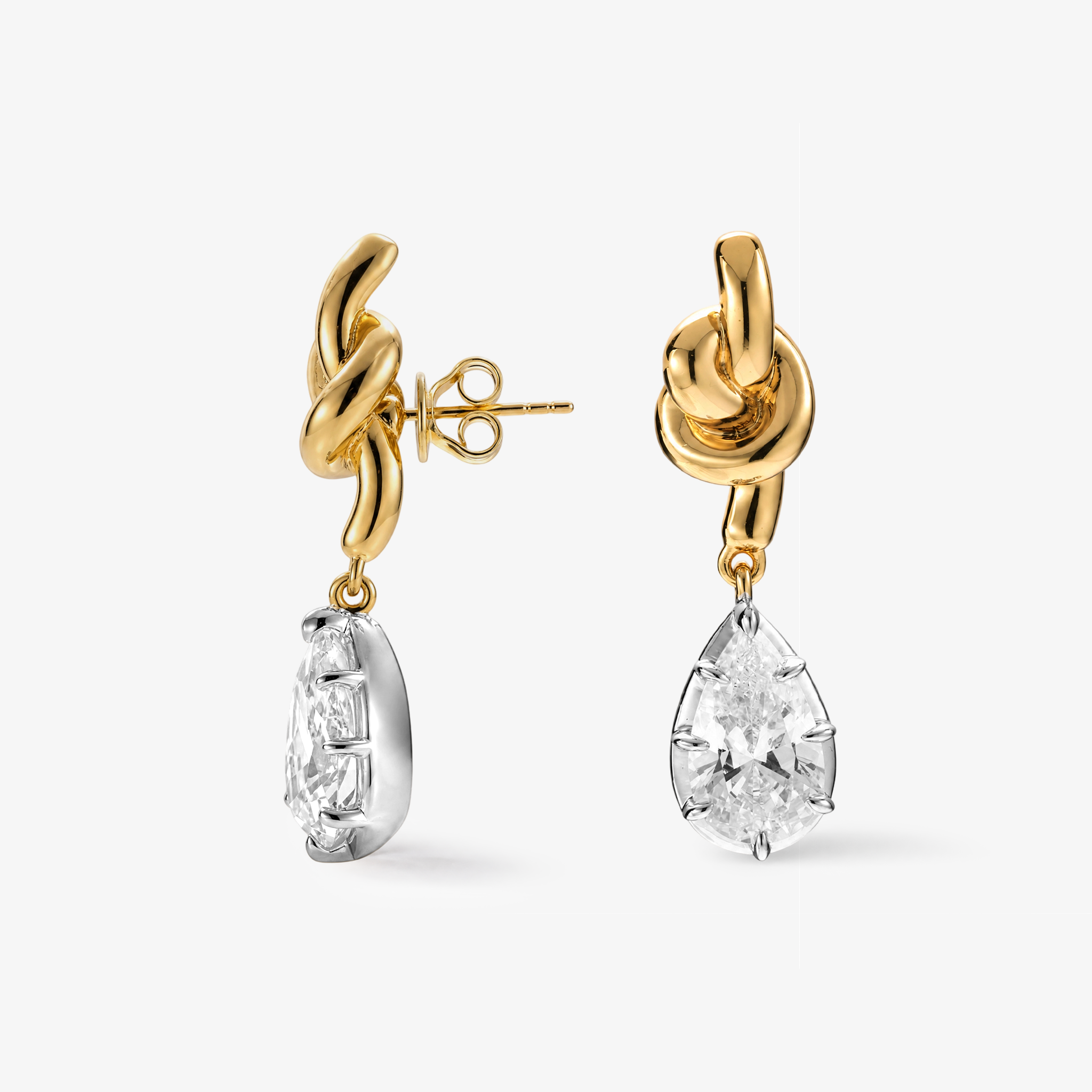 Teardrop Knot Stud Earrings