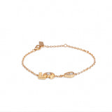 925 Silver Plated 18K Gold Italian Abstract Geometric Elements Charm Bracelet