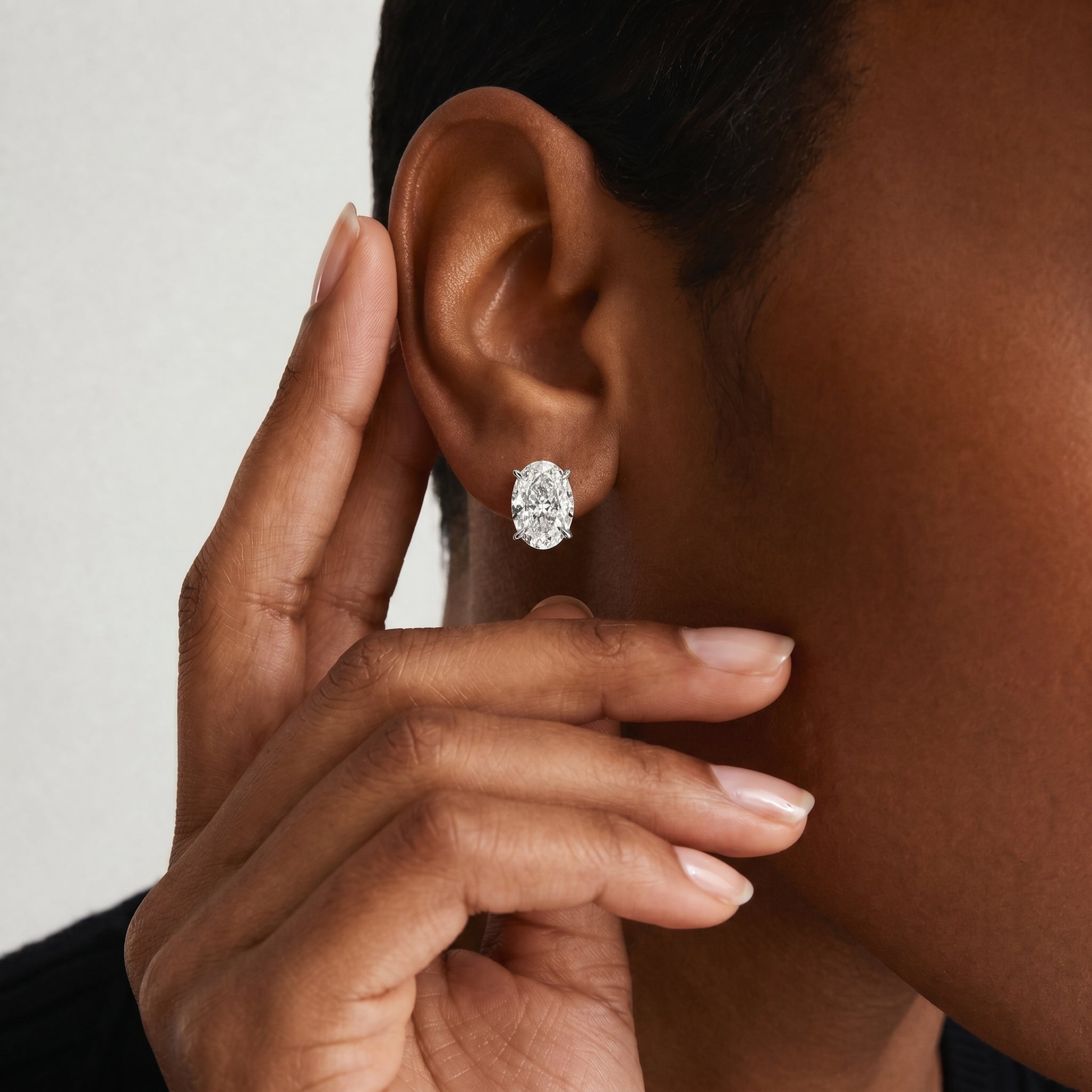 CZ Oval Pave Earrings