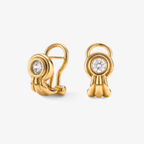 CZ Bezel Huggie Stud Earrings