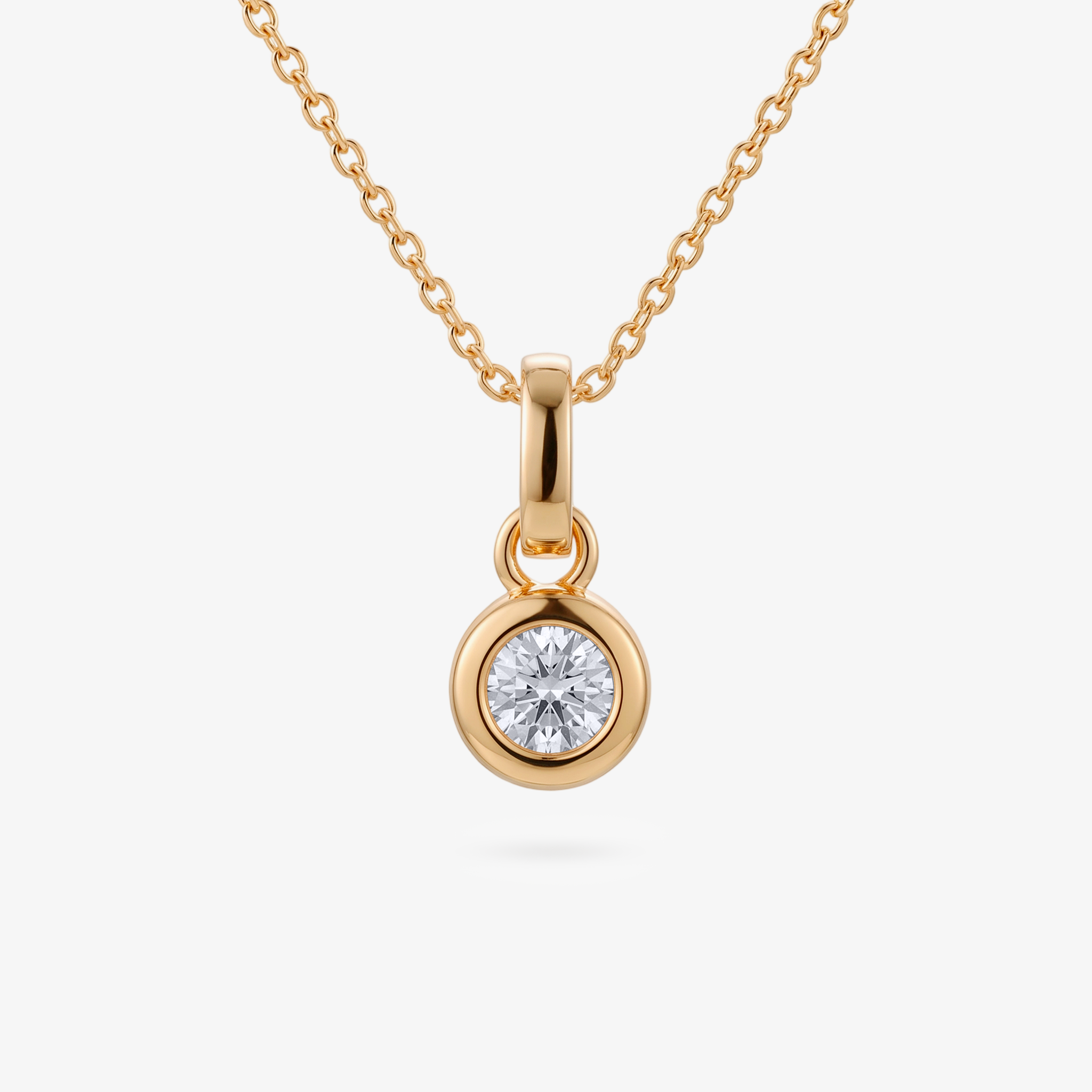 CZ Bezel Pendant Necklace