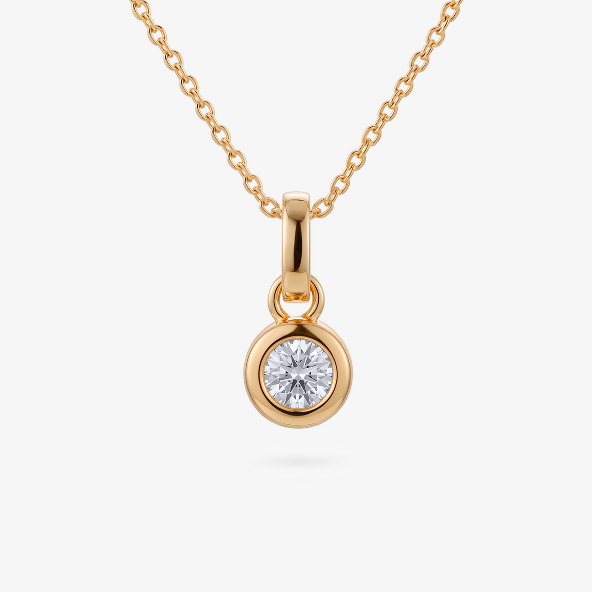 CZ Bezel Pendant Necklace