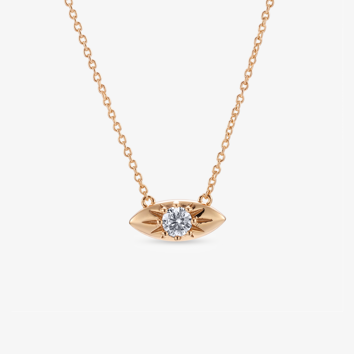 CZ Evil Eye Pendant Necklace